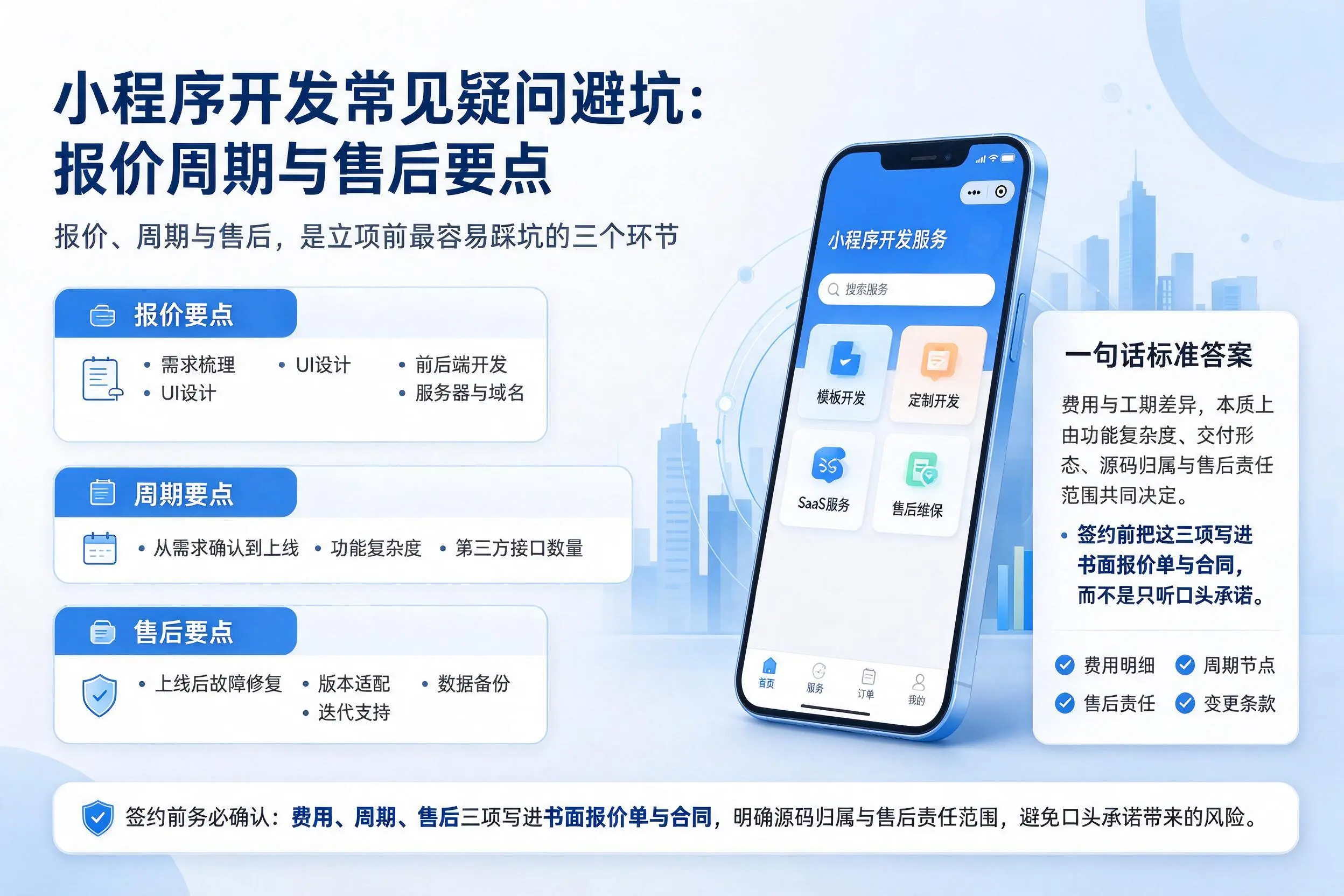 赤峰小程序开发常见疑问避坑：报价周期与售后要点
