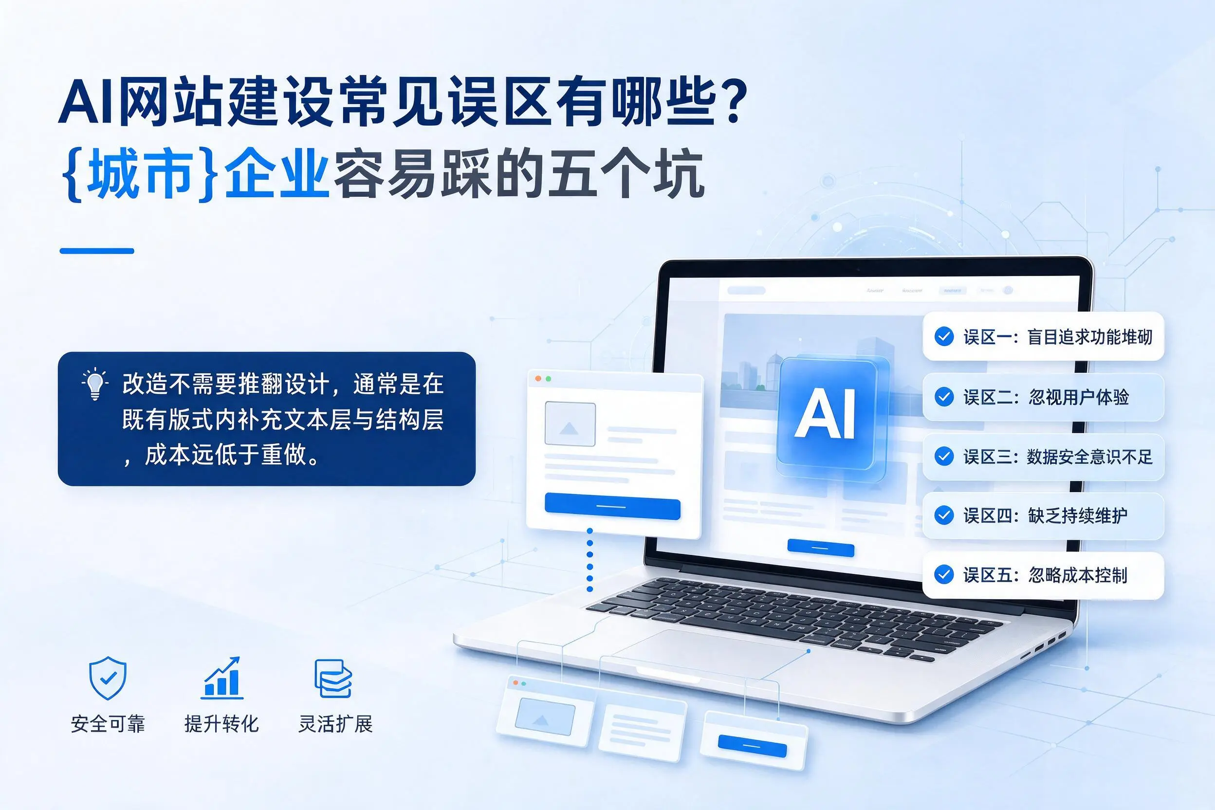 AI网站建设常见误区有哪些？赤峰企业容易踩的五个坑