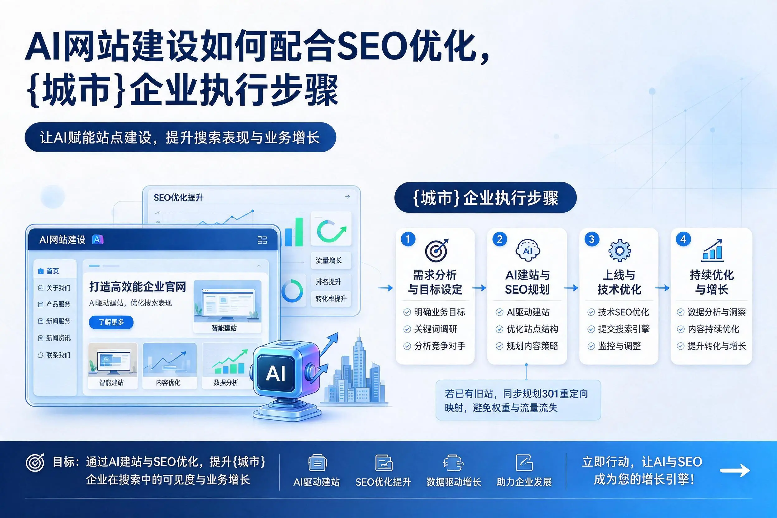 AI网站建设如何配合SEO优化，赤峰企业执行步骤
