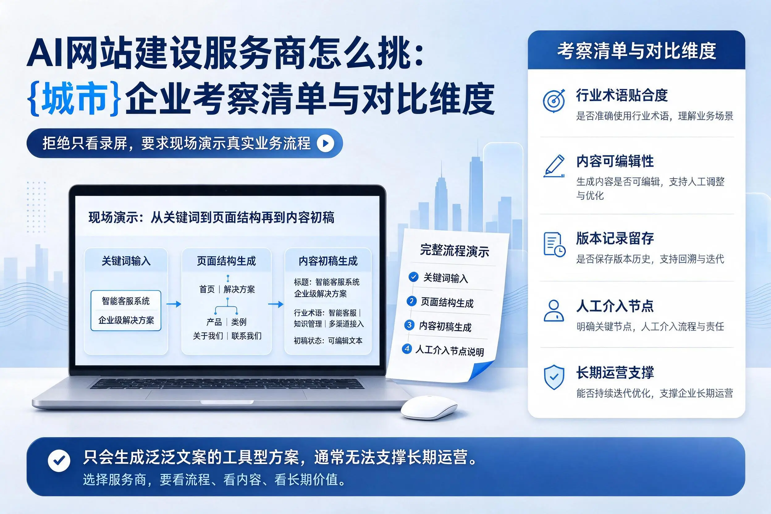 AI网站建设服务商怎么挑:赤峰企业考察清单与对比维度