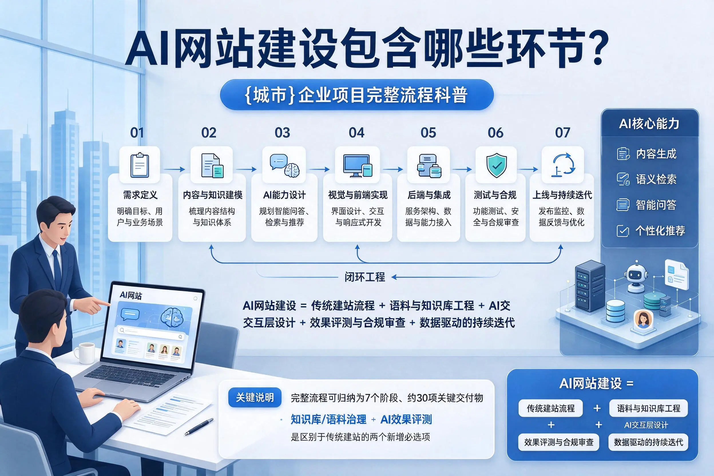 AI网站建设包含哪些环节?赤峰企业项目完整流程科普